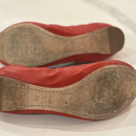Tory Burch Caroline Ballet Flats Size 7- Acai Red/French Blue - Picture 7 of 8